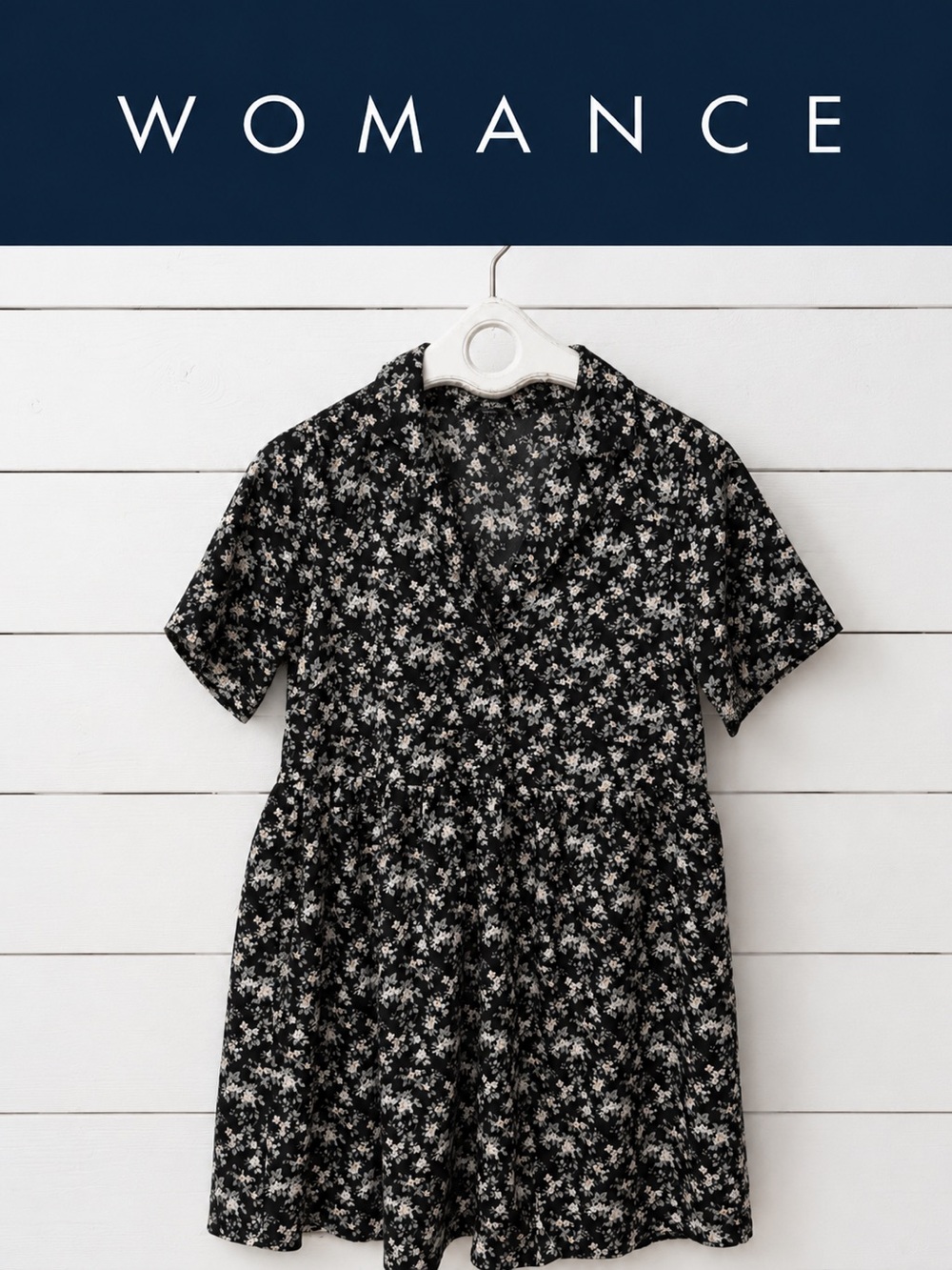 Womance Floral Dress – Black, White & Pale Green – Size XS